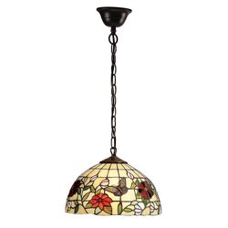 Interiors 1900 Lighting Butterfly 1 Lys lille loft vedhæng Bronze, Tiffany Stil Glas, E27