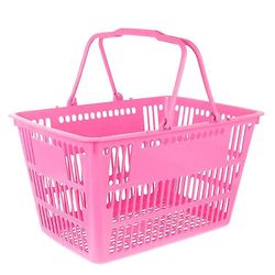Mall ostoskori tavarat säilytyskori muovikori kahvoilla [HsSs] Ruusuinen 39X26X21.5CM