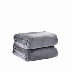 Mikasa Four Seasons Blanket Coral Fleece Plain Fleece Blanket Soft Home Blanket Grå 180x200cm