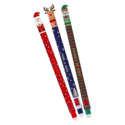 Baicccf 3kpl Joulu pyyhittävä geelikynä Tee virheitä katoaa Santa Reindeer Kid Design Pyyhittävä kynä piirtämiseen Kirjoittaminen 3 kpl
