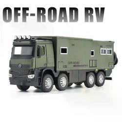 1/28 NOMADISMIT Arocs Unimog Alloy Matkailuauto Matkailuauto Malli Painevalettu Metallilelu Maastoauto Matkailuautot Malli Ääni Kevyt Lasten lahja ...