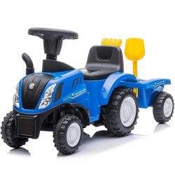 New Holland T7 Ride-on Car - Traktori perävaunulla - jopa 3 vuotta Sininen 29 x 91 x 44 cm