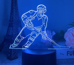 Wekity Wekity 3d Night Light Jääkiekko Rugby Hockey Hockey Baseball Urheilusarja Ilmapiiri Luova LahjaValo As-3 Musta Kaukosäädin 16 Väriä