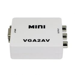 Sitabo VGA till Av RCA Adapter Mini 1080p Converter med ljud Vga2av Cvbs + HDTV PC PS4 PS4 Ps3 | Mini-vga | Vga till Vga till Av Rca