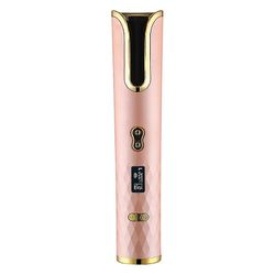 Linkrunning Hår curlers til langt hår - Trådløs automatisk hårkrøller, krøllestav med LCD-display, justerbar temperaturtimer Pink 23.5*4.2cm