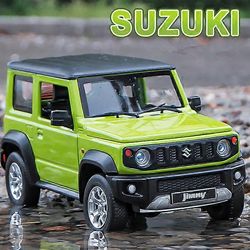1:26 SUZUKI Jimny Alloy -automalli Diecast &; Toy Metal maastoajoneuvo Automalli Simulointi Ääni- ja valokokoelma Lasten lahja Vihreä