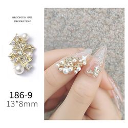 Manicure Zircon smykker søm kæde vedhæng med metal diamant 1869