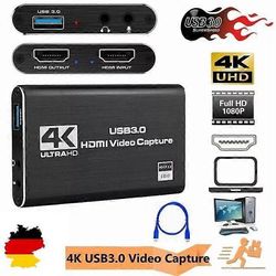 HDMI-videopelien sieppauskortti 4K 1080p videonauhuri USB Videoaufnahmekarte DE