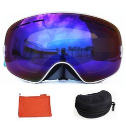 Benice dobbelt lag UV anti-tåge linse Mænd Ski Beskyttelsesbriller Big sfærisk skiløb snowboarding snebriller briller briller 3100 Sæt sag Gul