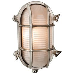 Firstlight Lighting Nautic 1 Lys Udendørs Skot væg, Flush Light Nikkel, Mattered Glass IP64, E27