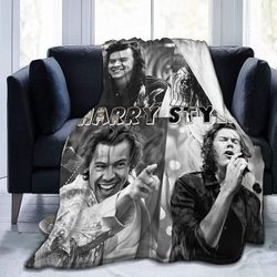 Harry-Styles Viltti Erittäin pehmeä Kodikas vuodevaatteet Ihoystävällinen flanelli kaikkina vuodenaikoina sänkyyn,sohvaan,tuoliin, leirintäsänkyyn ...