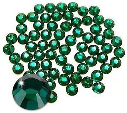 Linkrunning Lim Fix Flatback Rhinestones Glas Diamantes Ædelstene til Nail Art (SS20 576stk, Drak Green) Drak Grøn 4.8mm