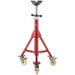 Succebuy Putkiteline Fold-a-jack V-pää 28-52 tuuman korkeus 12" putki 882 lb W / pyörät