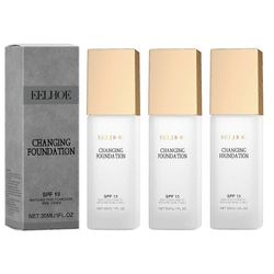 Changing Foundation Luonnollinen väriä vaihtava meikkivoide naisille, Kosteuttava Magic Skin Changing Foundation 3pcs