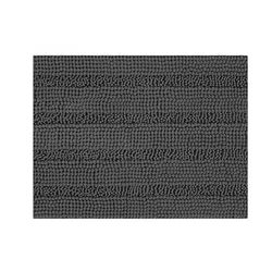 Eveltek Stripe Chenille Microfiber Bademåtte Tæppe, Blødt absorberende Skridsikkert Mørk grå 50CM*153CM