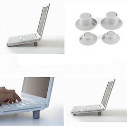 4pcs Cooling Pads 2stk Praktisk Mini Big + 2pcs Small Notebook Laptop