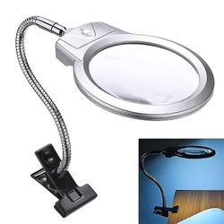Mikasa Forstørrelsesglas glas klemme stor linse førte tændt lampe øverste skrivebord smykker Forstørrelsesglas forstørrelsesglas og klemme