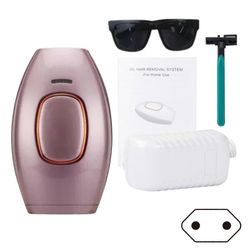 IPL-laserkarvojen poistolaite kotikäyttöön - 5 säädettävää tasoa, kivuton karvanpoisto jaloille, kainaloille ja bikineille Vaaleanpunainen EU plug
