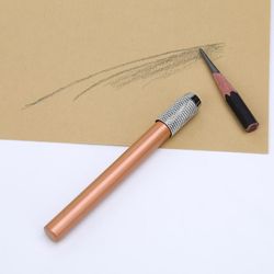 3pcs Metal Single Head Spiral Blyant Extender, Guld Color