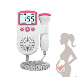 Graviditet Baby føtal lyd pulsdetektor 3.0MHz Doppler - Føtal pulsmåler til hjemmet - LCD-skærm - Ingen stråling