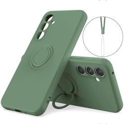 Samsung Galaxy S24 FE silikonikotelo hihnarenkaan jalustalla puhelimen kansi - vihreä Monivärinen Green