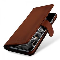 Stilgut Sag for Samsung Galaxy S20 Ultra Tegnebog Talis Brown i ægte læder