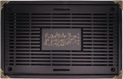 Puinen teepöytä - kiinalainen tammi, yksinkertainen tarjotin laatikolla, suuren kapasiteetin Gongfu-teepöytäsetti kotiin ja teekauppaan (musta)