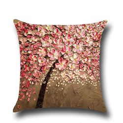 Varychmoo Blossom Tree pudebetræk bomuld linned puder dækker sofa indretning Ferskenblomst træ