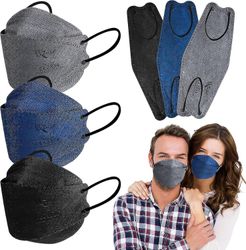 Ffp2-naamio 30kpl Kertakäyttöiset Ffp2-kasvonaamarit En 149:2001+a1:2009 Sertifioitu kalan muotoinen musta värikasvonaamio naisille Miehet 4-kerrok...