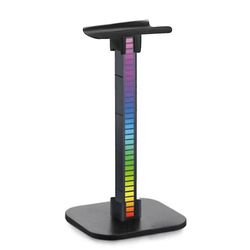 RGB Headset Stativ Med Led Base / USB Pickup Light Computer Desktop Hodetelefon Display Holder PC-spill