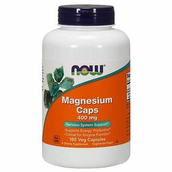 NOW Foods Nyt Elintarvikkeet Magnesium, 400 mg, 180 Korkkia (pakkaus 1)