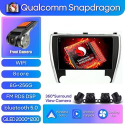 Scitoo Qualcomm Snapdragon trådløs Android Auto Car Radio Multimedia Video Player til Toyota Camry 7 XV 50 55 2015-2017 4g blå tand 8-256-360-DVR-2K