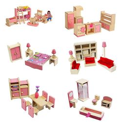 1 setti 1:12 Miniatyyri nukkekotiin Puiset huonekalut Lapsi leikkileluihin Lahja fo Satunnainen