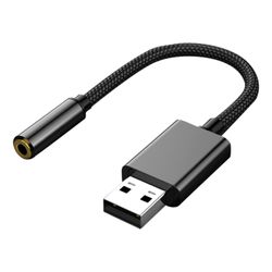 Baodan USB – 3,5 mm:n ääniliitäntäsovitin Usb–Aux AudioLiitäntä Ulkoinen stereoäänikortti kuulokekaiuttimelle Ps4:lle Ps5:lle, pc:lle, kannettavall...