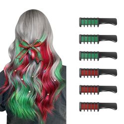 Gangxun 6 stk Ny Hår Kridt Comb Midlertidig Bright Hair Color Dye for piger Børn, Vaskbar Hår Kridt for Piger Alder 4 - 10 + nytår Fødselsdagsfest ...