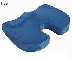 Memory Foam Ortopædisk pude Coccyx Kontorstol Sæde Smertelindrende pude U Ny Blå