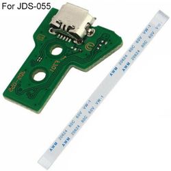 Fiauli Opladningsportkort Letvægts præcist 12Pin Flex-kabel USB-opladningsportstikkort til Sony til PS4 JDS-030 / JDS-040 / JDS-055 Grøn for JDS-055