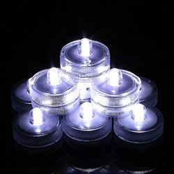 12pcs Super Bright Dyk vandtæt - Mini Led Tea Light (runde) Hvidt lys