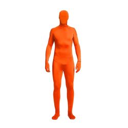 Party Costume Kjole Usynlig Morph Suit Full Body Menn Kvinner Oransje 160CM