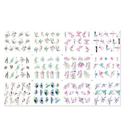 12st / set Nail Stickers Manikyr Stencil Stickers Nail Art Stickers Självhäftande folier DIY dekoration D006