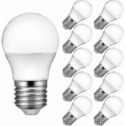 E27 led-lamppu, 6500k viileä valkoinen, 3w vastaava 30w, 300lm, pakkaus 10