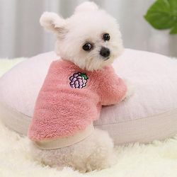 Varychmoo Pet Tøj Hvalp Hund Varm Fleece Jumper Sweater Coat Small Yorkie Chihuahua Kat Pink XL