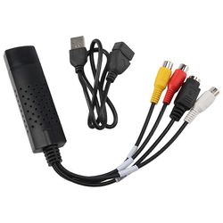 Easycap USB 2.0 Easy Cap Video TV DVD VHS DVR -kaappaussovitin Helpompi korkki USB-videokaappauslaite Su musta