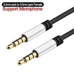 Cable 3,5 Mm jack mann til mann lyd aux-kabel for Samsung Xiaomi 3,5 mm jack lydkabelkontakt for bil hodetelefon høyttaler ledning adapter Sølvstøt...