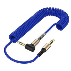 Lydkabelstik 3,5 mm Aux-kabel 3,5 mm jackhøjttalerkabel, bøjeblå farve