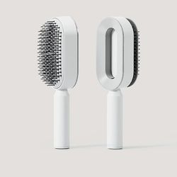 Lisade Itsepuhdistuva hiusharja, 3D-ilmatyynyhierontaharja, itsepuhdistuva hiusten muotoilukampa naisten kampaukseen Valkoinen