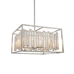 Endon Lighting Endon Acadia - 6 Light Loft Pendant Chrome Plate & Clear Crystal Glass, E14