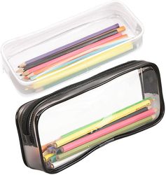 Linkrunning Klar pen penalhus pose stor Sort*hvid 7.9*3.4*1.4 inches