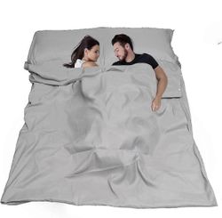 Ultrakevyt makuupussi 180 X 210cm kaksinkertainen makuupussi arkki, mikrokuitu kompakti makuupussi Qyroadwolf