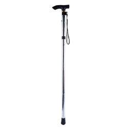 Ultralet 4 sektion justerbare stokke aluminiumslegering folde walking sticks B sølv